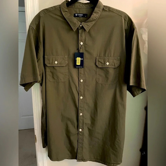 CHEMIEUX Other - CHEMIEUX XXL NWT 100% cotton shirt. Olive w/pearl button down front, 2 pockets